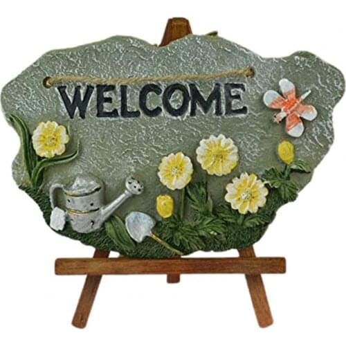 Wear-resistant Hanging Pendant Decorative Lightweight Resin Welcome Flower Pattern Door Plaques Decoration for Household