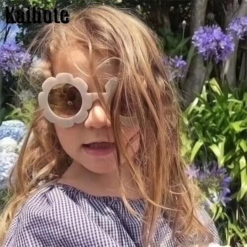 Kaibote S-12001 Cute Flower Petal Kids Sunglasses Round Framed Fashion Baby Comfy Colorful Sun Eyeglasses Outdoor Wear Glasses