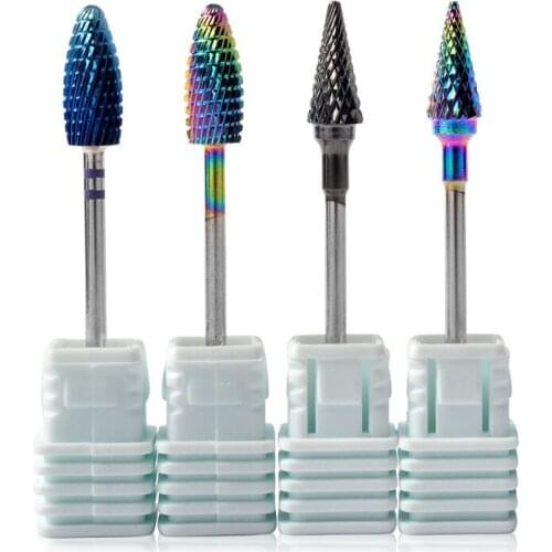Carbide Tungsten Nail Drill Bit Electric Manicure Cutter Nail Drill Nano Coating Blue Burrs for Remover Mills Tool Nail Art File