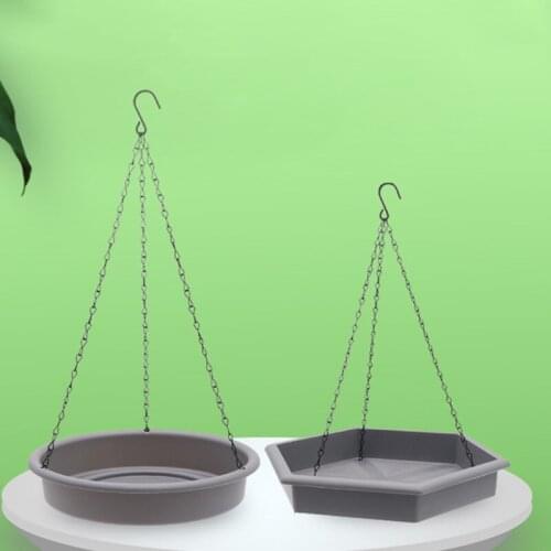 2-Piece Gray Plastic(Pp) Bird Feeder Feeding and Watering Garden Bird Feeder With Hook Hanging Feeding Tool High Quality