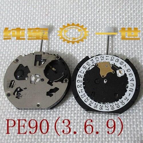 PE902 Quartz Movement six pins 3\6\9 bit small second PE90 Movement Date at 4.5 without battery