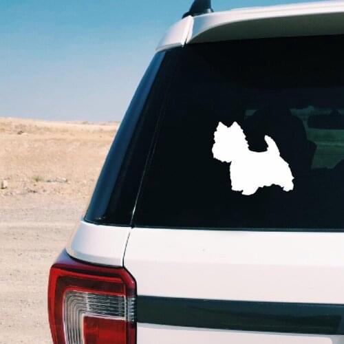 Cute Westie Silhouette Decals, Custom Dog Name Vinyl Stickers, Pet Westie Dog Art Decals, Car windows, Laptop Decorations