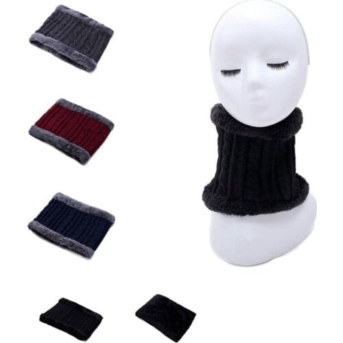 Mounchain new Men Women Knit Warmer Neck Scarf Fur Cap Thick Fleece Lining Warm Balaclava Knitted Gorros Winter Hat