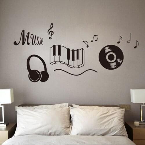 Musical symbols music button vinyl wall decal home decor classroom living room art mural removable wall stickers