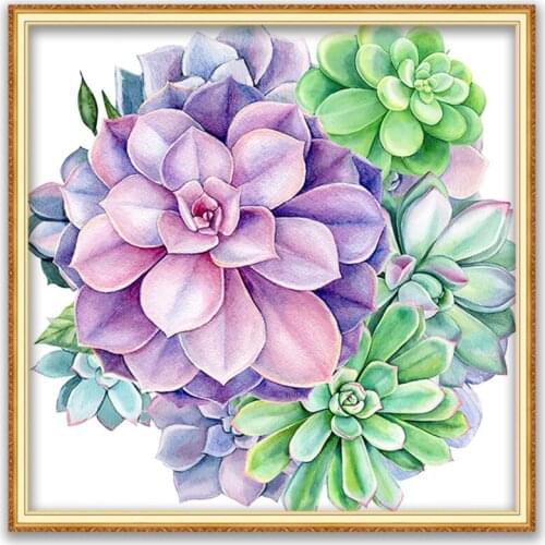 Flower DIY Embroidery Cross Stitch 11CT Kits Needlework Craft Set Printed Canvas Cotton Thread Home Decoration On Sale Wholesale
