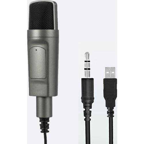 3.5mm/USB Plug Desktop Wired Microphone for Gaming/Singing/Live Streaming/Record