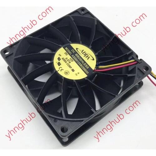 ADDA AS08012XB259B00 DC 12V 0.57A 4-Wire 80X80X25mm Server Cooling Fan
