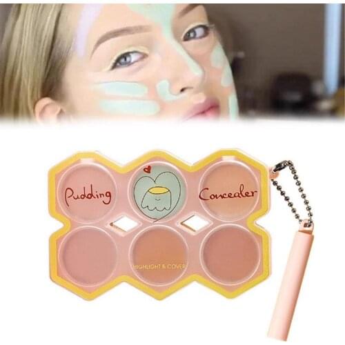 6-Color Concealer Palette Covers Eye Bags and Dark Circles Brightens Full Face Contour Cream Shading Powder Face Makeup Cometics