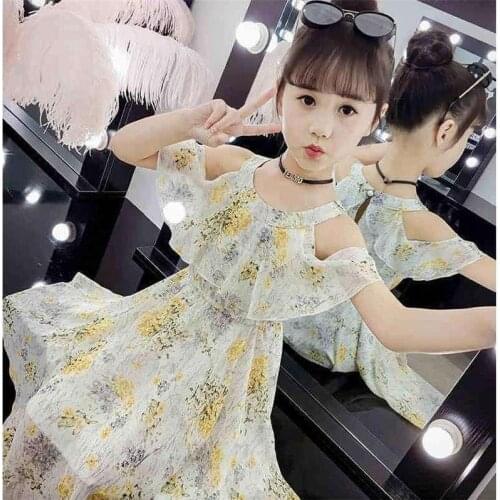 Girls' dress summer dress new Korean version of the big boy fashion summer chiffon princess dress