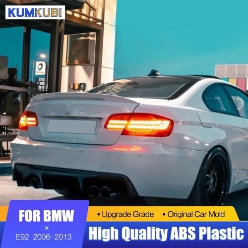 Fit For BMW E92 Black Spoiler 3 Series 2 Door E92 M3 & E92 Coupe ABS Plastic Carbon Fiber Look Rear Wing Car Body Kit 2006-2013