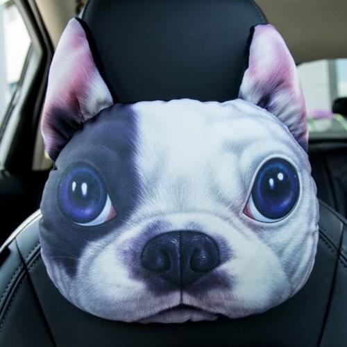 X7AE 3D Printed Schnauzer face Car Headrest Neck With Activated carbon