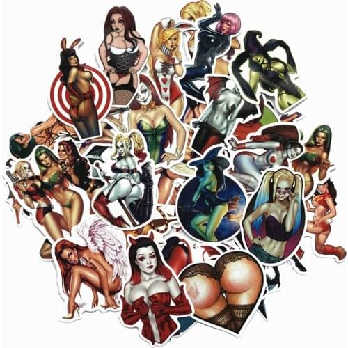 TD ZW 50 Pcs/lot Toy Stickers Sexy Lady Sticker Devil Women Skateboard Motorcycle Bicycle Waterproof Cartoon Stickers
