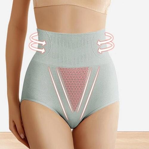 High Waist Sliming Seamless Panties For Women Intimate Safety Breathable Anti-Moisture Hip Lifting Tummy Control Briefs