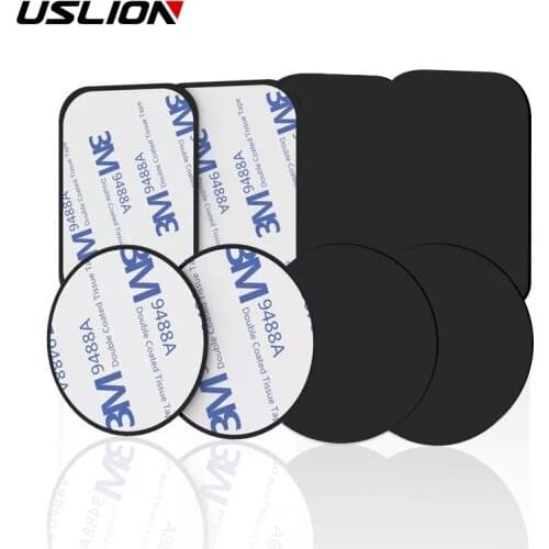 USLION Universal Iron Sheet Disk Sticker For iPhone Magnet Stand Magnetic Metal Plate For Car Phone Holder Adsorption Desk Wall