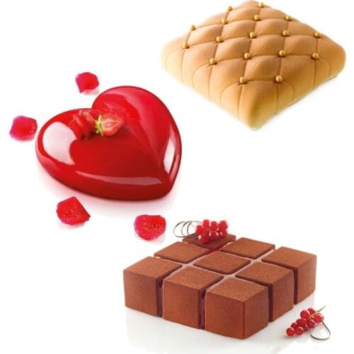 Heart Shaped Silicone Mousse Mold Pastry Dessert Mold Jelly Chocolate Moulds Chiffon Cake Baking Dish Form Cake Decorating Tool