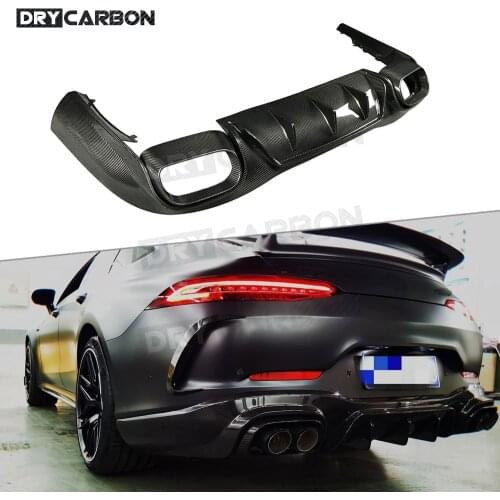 For Mercedes Benz AMG GT43 GT50 GT53 2019 2020 Rear Lip Diffuser Spoiler Dry Carbon Fiber / FRP B Style Bumper Cover Guard