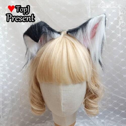 Lolita handmade imitation wolf ear hair ornament Cosplay plush dog ear headdress hairpin