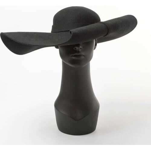 01809-hai8143 winter % wool fashion model Show style wind brim leisure lady fedoras cap women hat