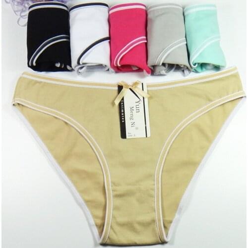 Hot Selling New Cotton womens briefs fashion Womens Underwear Pure Color All-cotton Briefs 89161