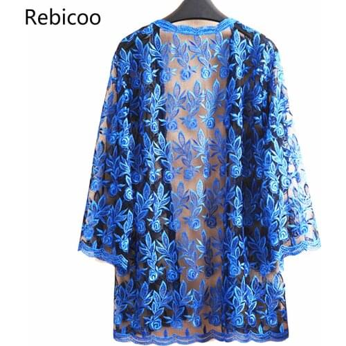 Summer Lace Cardigan Embroidery Women Casual Vintage Jackets Mujer Coat Jaqueta Feminino Casaco De La Big Plus Size