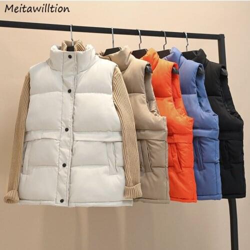 2021 Plus Size Women Autumn Waistcoat Ladies Casual Korean Sleeveless Winter Warm Cotton Padded Vest 3XL