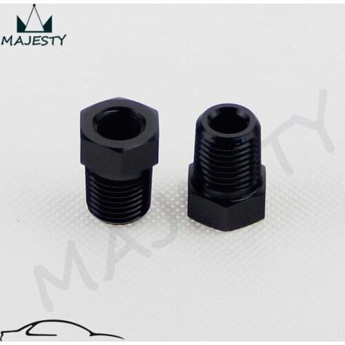 2pcs 1/4" Male x 1/8" Female NPT Thread Reducer Hex Bushing Pipe Fitting Alloy Black