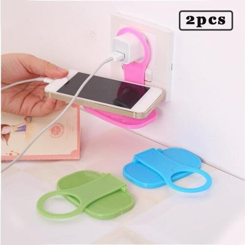 2pcs Mobile Wall Hanger Phone Charger Adapter Cable Tidy Foldable Universal Hanging Charging Load Holder Storage Rack Wholesale