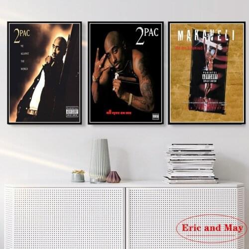 2pac Tupac All Eyez On Me Hot Hip Hop Rap Album Music Posters And Prints Wall Art Picture Vintage Decorative Home Decor Obrazy