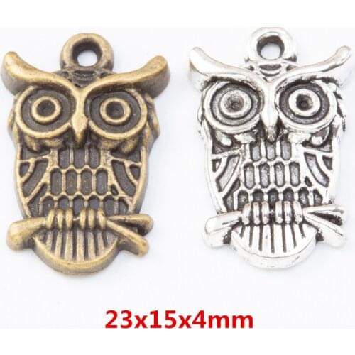 30 pieces of retro metal zinc alloy owl pendant for DIY handmade jewelry necklace making 7784