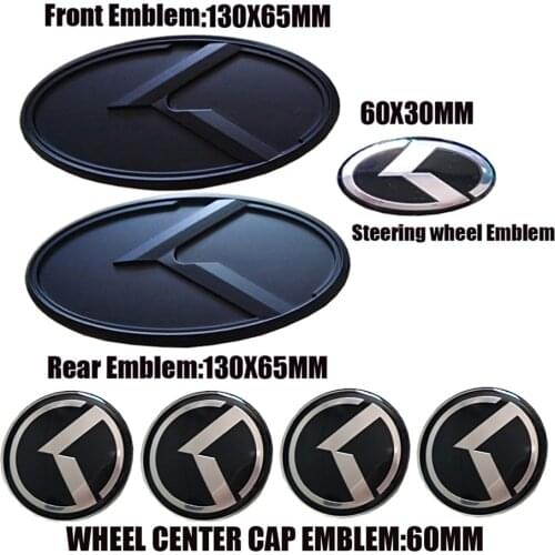 3D K Logo Black Carbon Fiber Car Sticker Flight Front Hood Rear Trunk Emblem For KIA Forte Ceed Cerato Koup 2009-2013