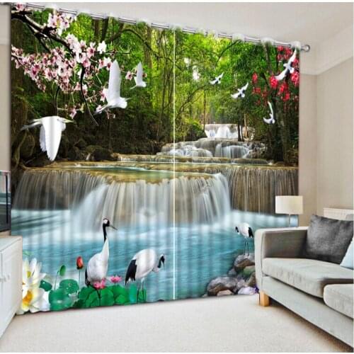 3D Curtain Luxury Blackout Window Curtain Living Room Landscape scenery curtains Blackout curtain