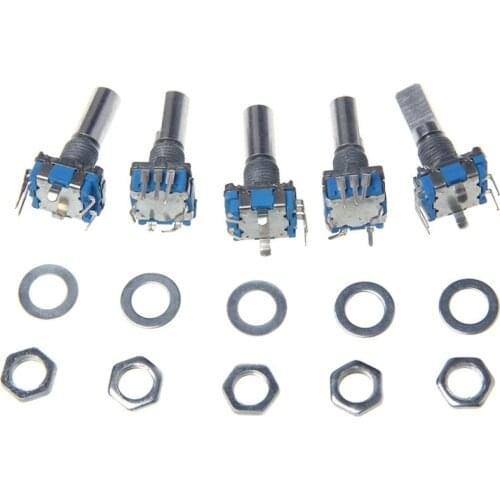 5 Pcs/1Set Rotary Encoder With Switch EC11 Audio Digital Potentiometer 20mm Handle #1A40810