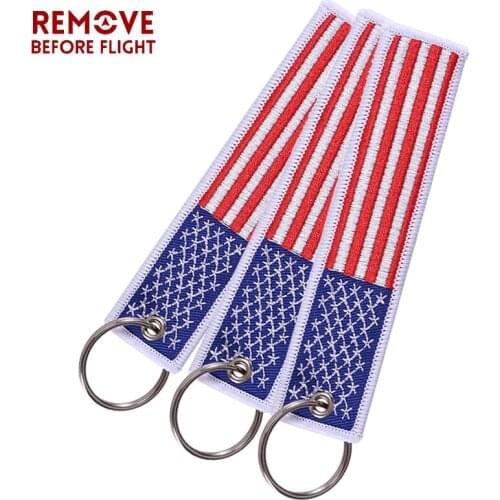 Key Chains for Cars US Flag Key Chain Embroidery Key Ring Chain for American Flag Fobs ATV Car Key Tag OEM Jewelry for Chaveiro