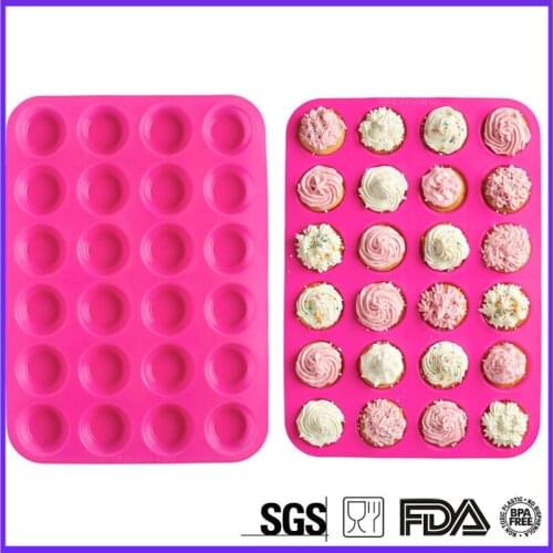 FDA silicone 24 hole round cake mold Muffin mold Silicone cake mold