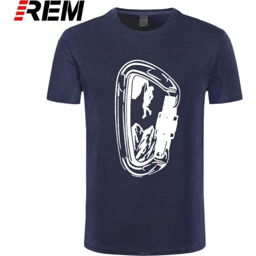 REM Funny Rock Climbing Graphic Mountain T-Shirt Mens Summer Style Fashion Short Sleeves Oversized Streetwear T Shirts