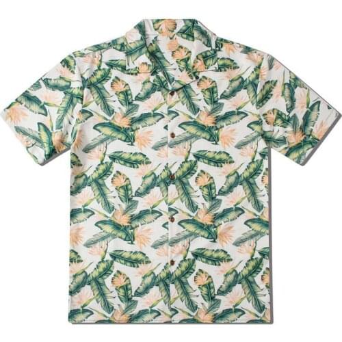 Fashion Tropical plants Full Print Hawaiian Shirts Men High Street Loose Short Sleeve Mens Shirts Summer Japanese Urban Clothes