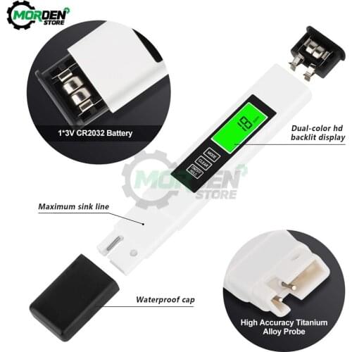 TDS Meter Water Quality Tester Automatic Calibration Tester 0-990 Ppm Ideal Test Pen PH Meter Drinking Aquarium Testers Dropship