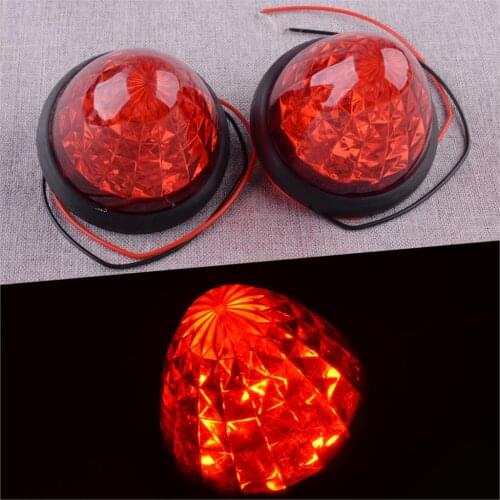 2Pcs 2W 24V Trailer Truck 16-LED Red Round Beehive Cone Side Marker Light Grommet Clearance Cab Sleeper Lamp