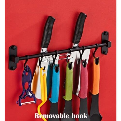 Kitchen Hook Rack Wall Mounted Pantry Tool Holder Kitchen Shelf Aluminum Pantry Bar for Kitchen Storage Rack Bathroom hardware