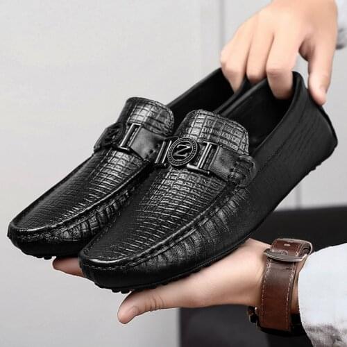 Men Casual Shoes Soft Genuine Leather Loafers Mens Flats Comfy Luxury Shoes Male Driving Footwear Man Brand Handmade Sneakers