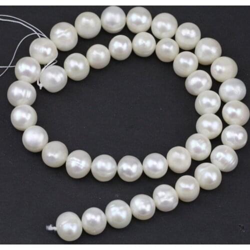 Unique Pearls jewellery Store,Charming Loose Pearl Jewelry,9-10mm White Color Freshwater Pearl,Potato Round Beads