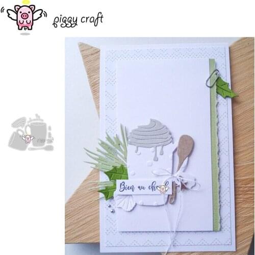Piggy Craft metal cutting dies cut die mold Ice cream cup spoon Scrapbook paper craft knife mould blade punch stencils dies