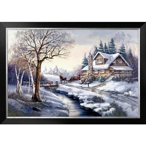 Oneroom Dmc Cross stitch series Home decoration 14/16/18/28 Diy Needlework kits embroidery Cross stitch kit Snow house