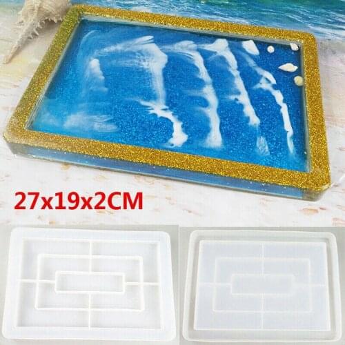 New 1pc DIY Resin Epoxy Mold Rectangular Fruit Tray Storage Box Silicone Mold Handmade DIY Crafts Tray Making Tools