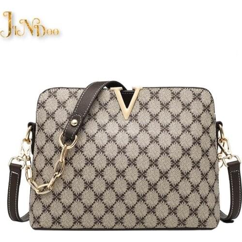 2021 New Luxury Designer Crossbody Messenger Shoulder Bag For Women Pu Leather Fashion Mahjong Chain Sling Ladies Plaid Handbags