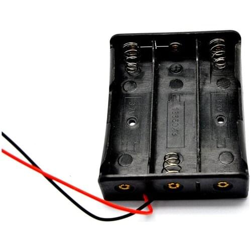 Wholesale 18650 Battery Case Storage Box Case Plastic Holder With Wire Leads for 3 x 18650 Batteries Soldering connecting Black