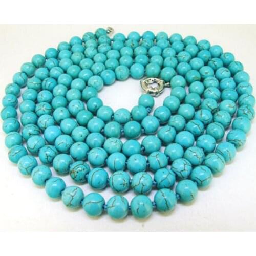 Free Shipping 32"Lariat Necklace Round 8mm Bead Necklace