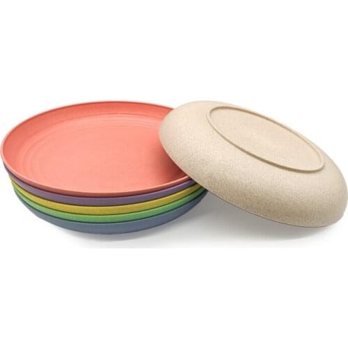 Microwave Safe Wheat Straw Plastic Home Dishes Plate For Kids Unbreakable And BPA Free