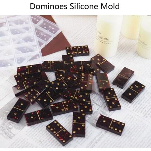 DIY Silicone Dominoes Game Play Epoxy Resin Molds Kit Game Casino Fun Art Crafts