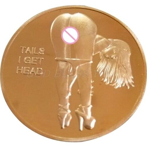 Sexy Woman Coin Get Tails Head! Adult Challenge Lucky Girl Commemorative Coins Collection Drop Shipping
